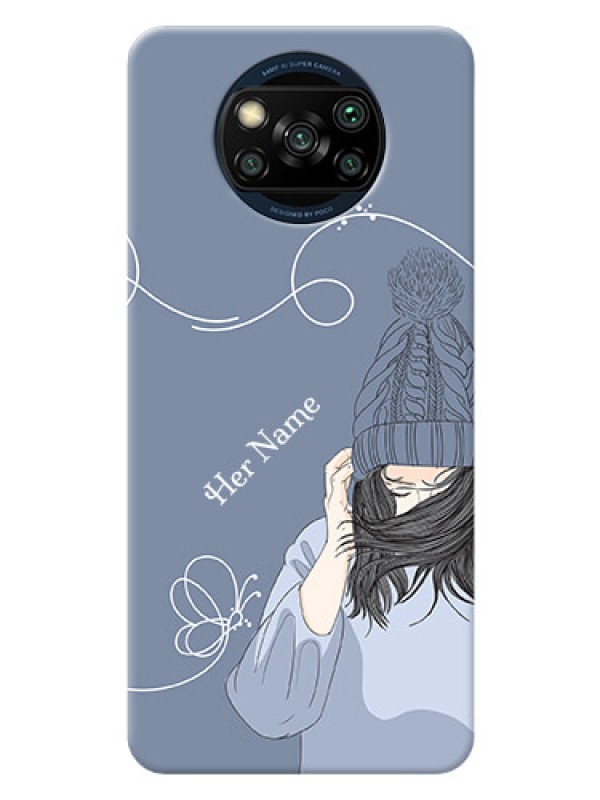 Custom Poco X3 Custom Mobile Case with Girl in winter outfit Design