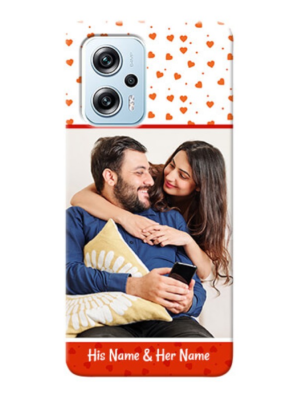 Custom Poco X4 GT 5G Phone Back Covers: Orange Love Symbol Design