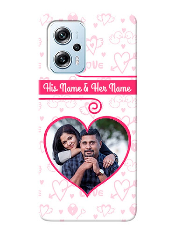 Custom Poco X4 GT 5G Personalized Phone Cases: Heart Shape Love Design