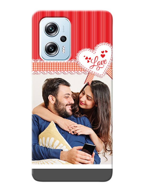 Custom Poco X4 GT 5G phone cases online: Red Love Pattern Design