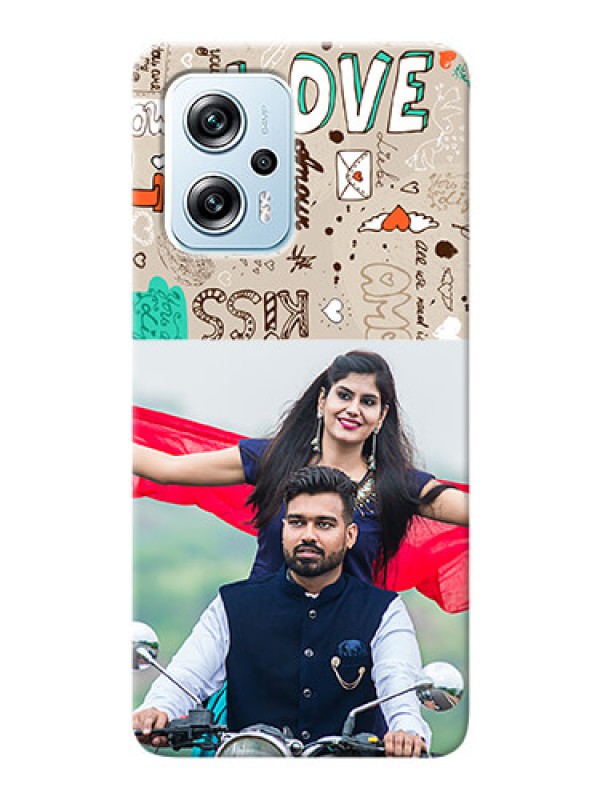 Custom Poco X4 GT 5G Personalised mobile covers: Love Doodle Pattern 