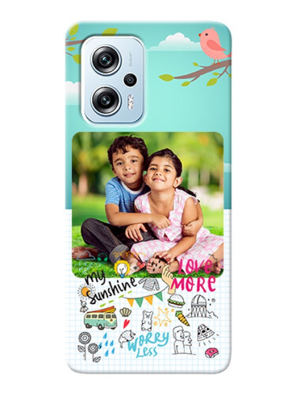 Custom Poco X4 GT 5G phone cases online: Doodle love Design