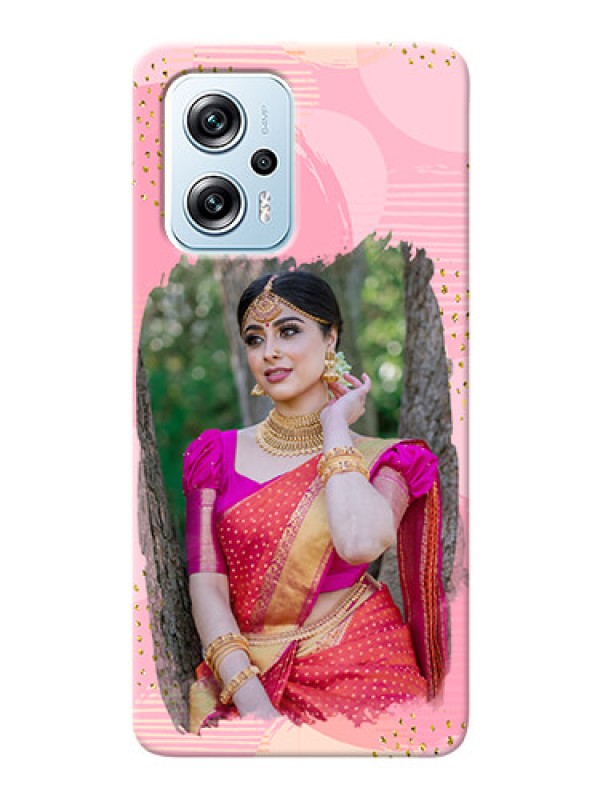 Custom Poco X4 GT 5G Phone Covers for Girls: Gold Glitter Splash Design