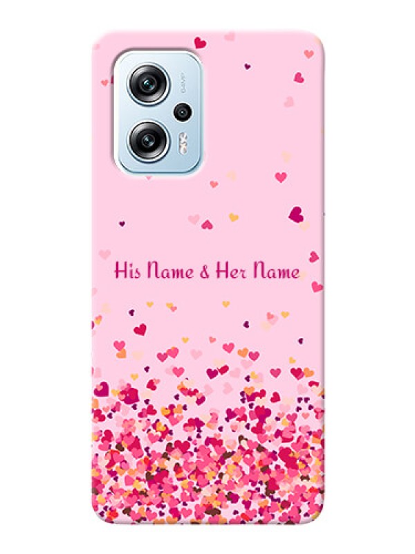 Custom Poco X4 Gt 5G Phone Back Covers: Floating Hearts Design