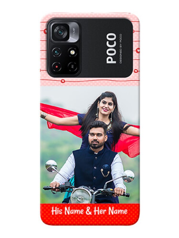 Custom Poco X4 Pro 5G Custom Phone Cases: Red Pattern Case Design