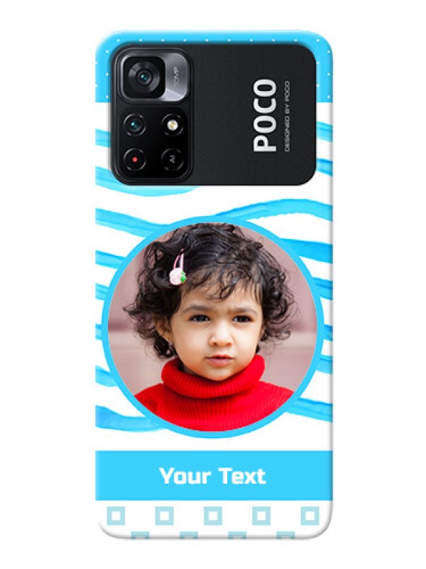 Custom Poco X4 Pro 5G phone back covers: Simple Blue Case Design