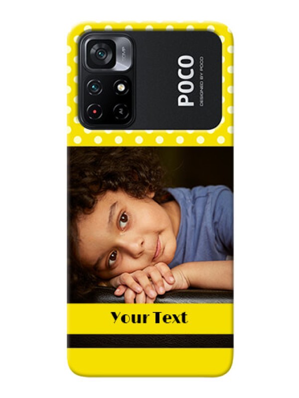 Custom Poco X4 Pro 5G Custom Mobile Covers: Bright Yellow Case Design