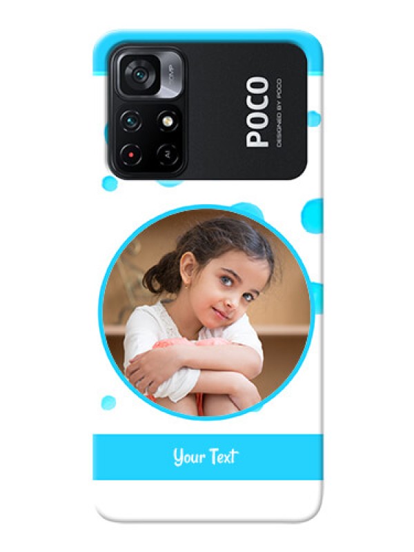 Custom Poco X4 Pro 5G Custom Phone Covers: Blue Bubbles Pattern Design