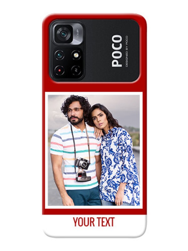 Custom Poco X4 Pro 5G mobile phone covers: Simple Red Color Design