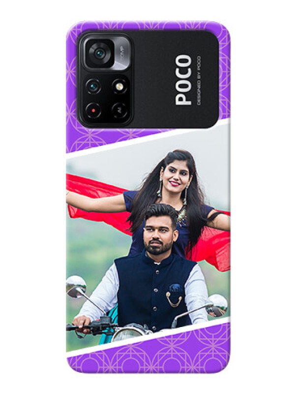 Custom Poco X4 Pro 5G mobile back covers online: violet Pattern Design