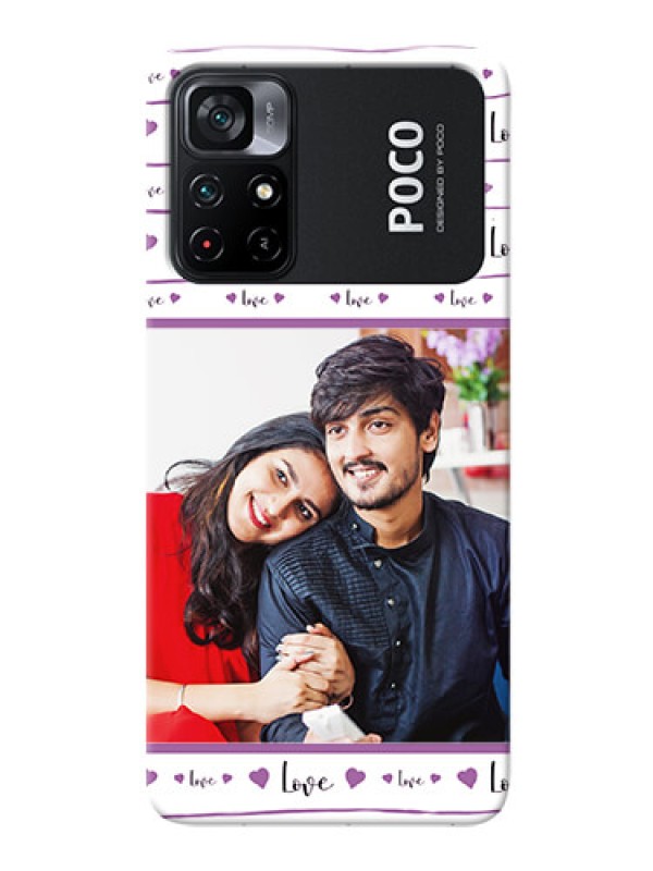 Custom Poco X4 Pro 5G Mobile Back Covers: Couples Heart Design