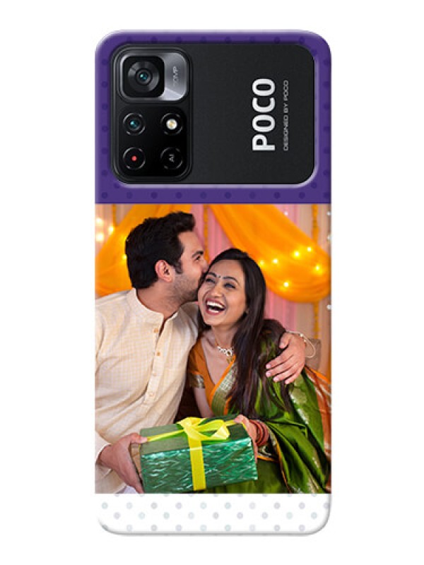 Custom Poco X4 Pro 5G mobile phone cases: Violet Pattern Design