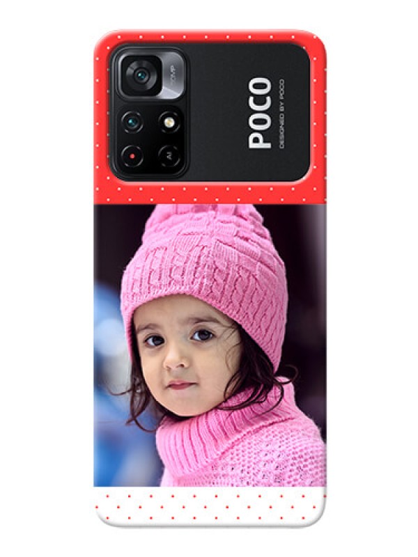 Custom Poco X4 Pro 5G personalised phone covers: Red Pattern Design