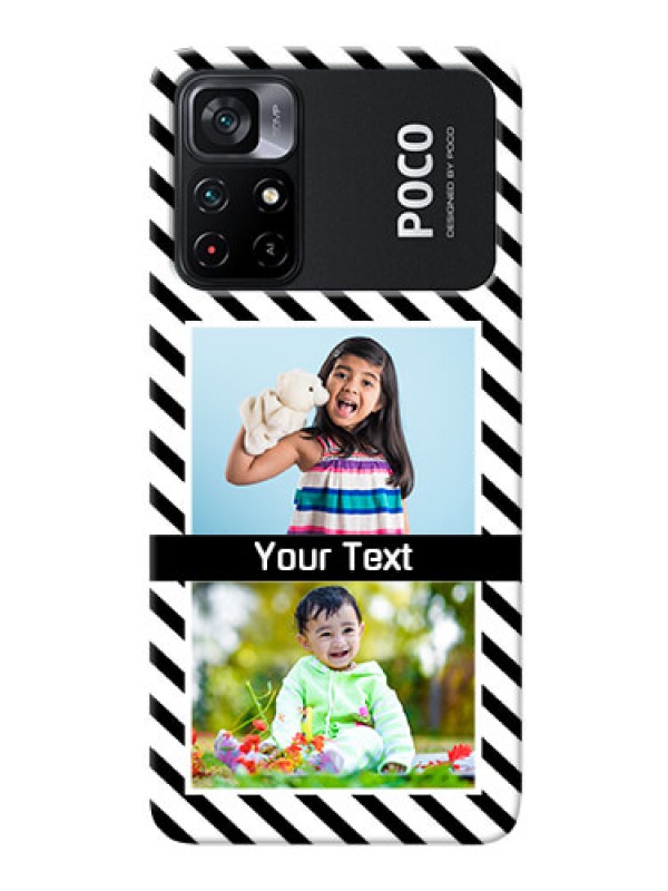 Custom Poco X4 Pro 5G Back Covers: Black And White Stripes Design