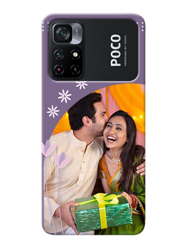 Custom Poco X4 Pro 5G Phone covers for girls: lavender flowers design 