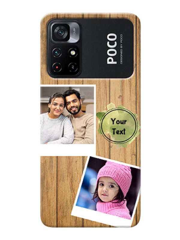 Custom Poco X4 Pro 5G Custom Mobile Phone Covers: Wooden Texture Design