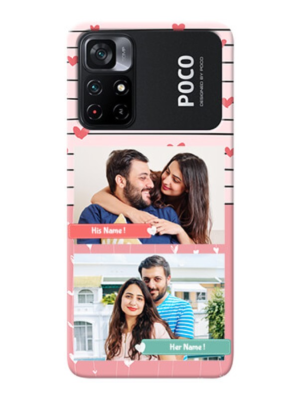 Custom Poco X4 Pro 5G custom mobile covers: Photo with Heart Design