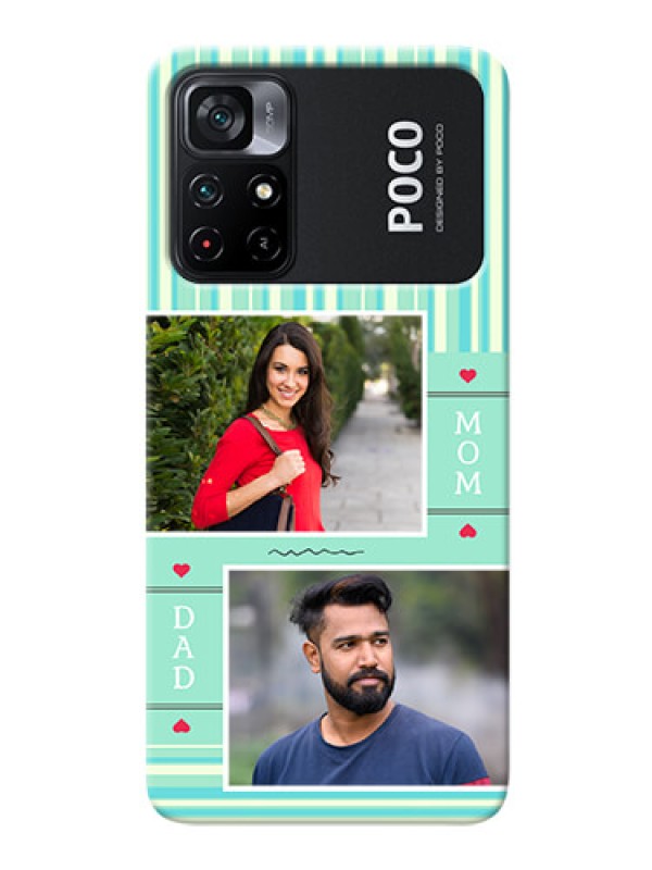 Custom Poco X4 Pro 5G custom mobile phone covers: Mom & Dad Pic Design