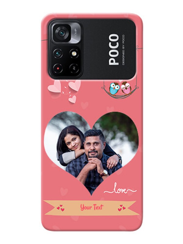 Custom Poco X4 Pro 5G custom phone covers: Peach Color Love Design 