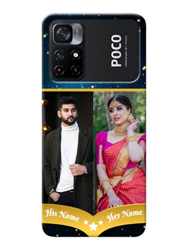 Custom Poco X4 Pro 5G Mobile Covers Online: Galaxy Stars Backdrop Design