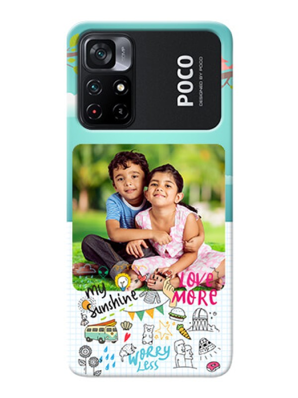 Custom Poco X4 Pro 5G phone cases online: Doodle love Design