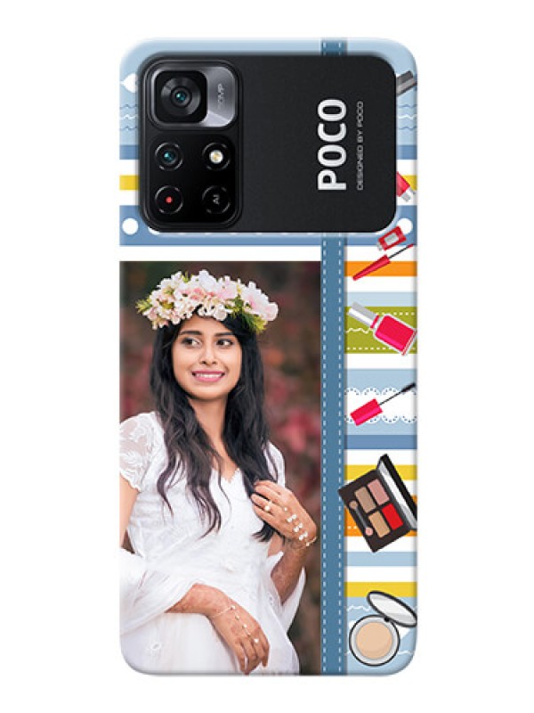 Custom Poco X4 Pro 5G Personalized Mobile Cases: Makeup Icons Design
