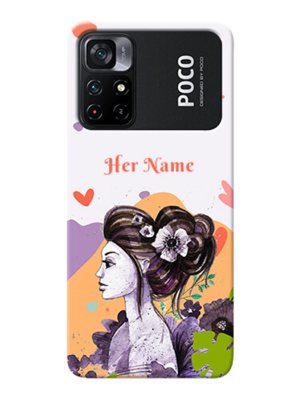 Custom Poco X4 Pro 5G Custom Mobile Case with Woman And Nature Design