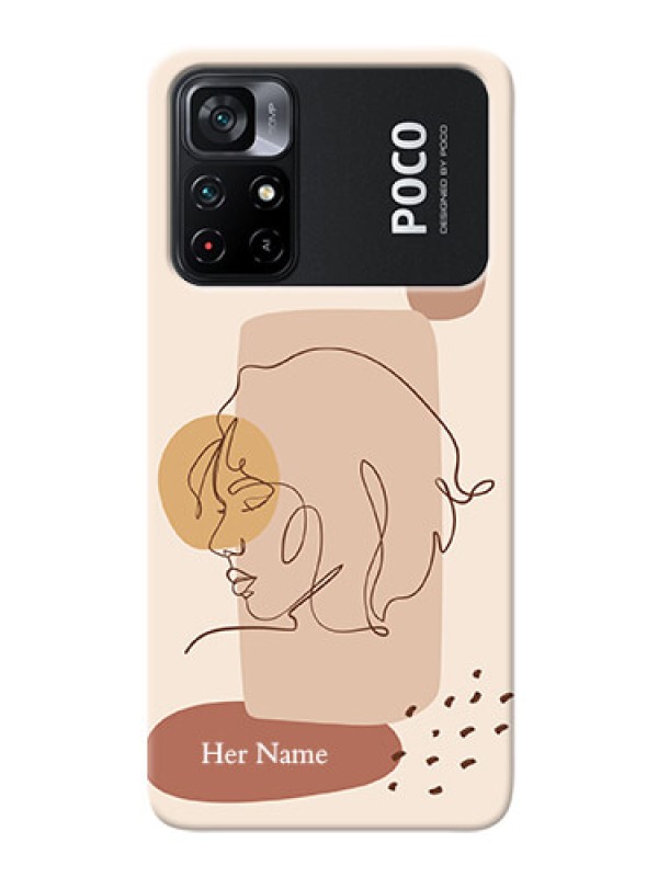 Custom Poco X4 Pro 5G Custom Phone Covers: Calm Woman line art Design