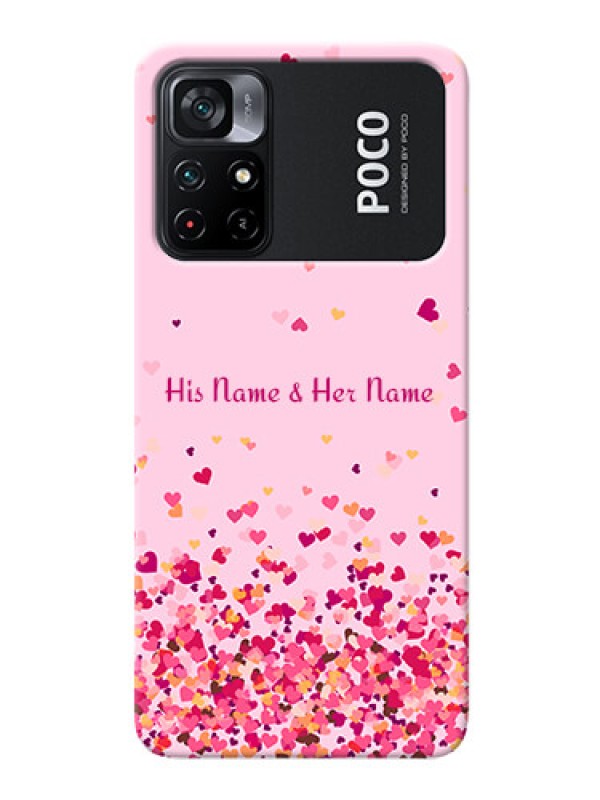 Custom Poco X4 Pro 5G Phone Back Covers: Floating Hearts Design