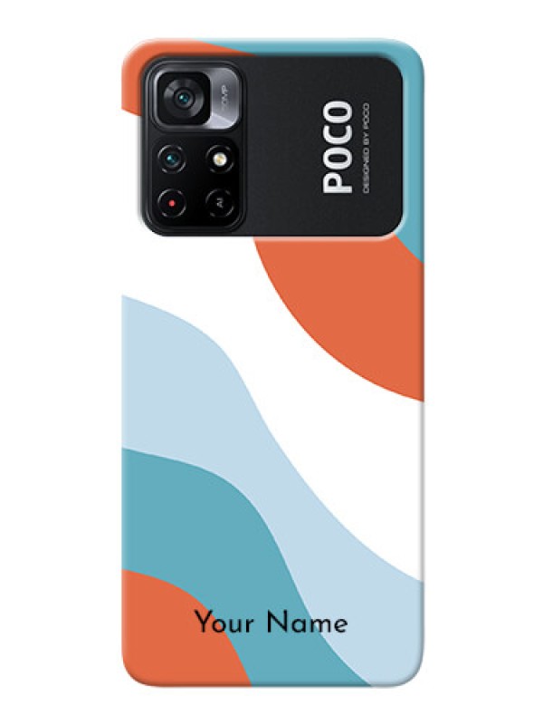 Custom Poco X4 Pro 5G Mobile Back Covers: coloured Waves Design