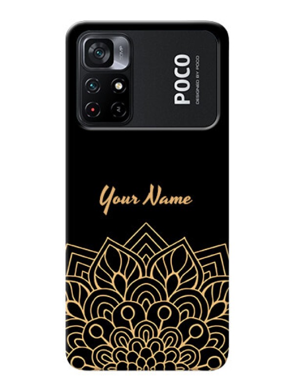 Custom Poco X4 Pro 5G Back Covers: Golden mandala Design
