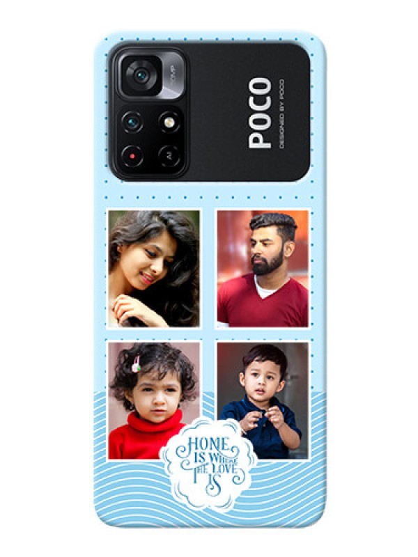 Custom Poco X4 Pro 5G Custom Phone Covers: Cute love quote with 4 pic upload Design
