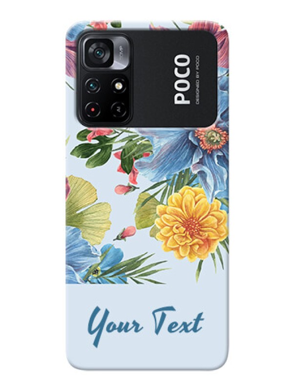 Custom Poco X4 Pro 5G Custom Phone Cases: Stunning Watercolored Flowers Painting Design