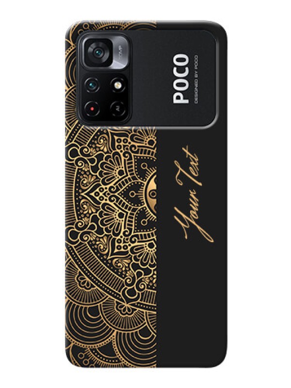 Custom Poco X4 Pro 5G Back Covers: Mandala art with custom text Design