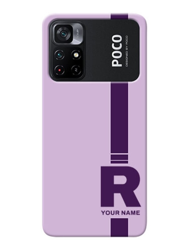Custom Poco X4 Pro 5G Custom Phone Covers: Simple dual tone stripe with name Design