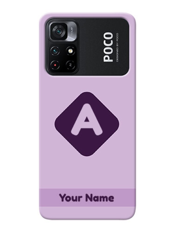 Custom Poco X4 Pro 5G Custom Mobile Case with Custom Letter in curved badge Design