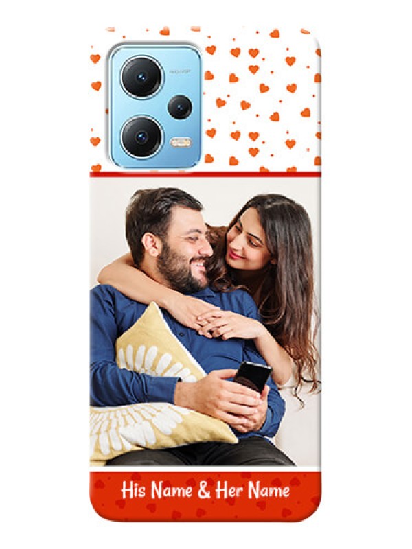 Custom Poco X5 5G Phone Back Covers: Orange Love Symbol Design