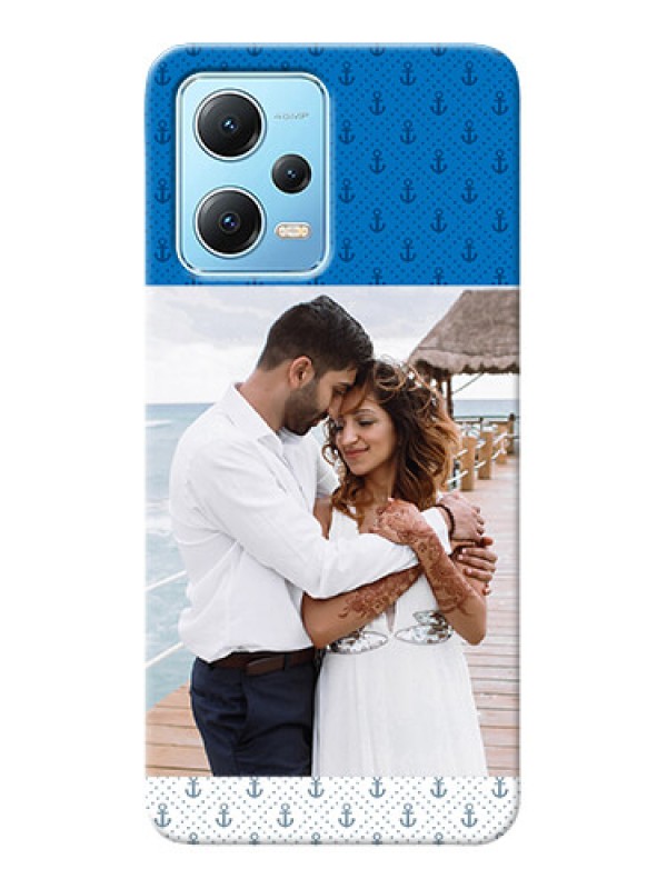Custom Poco X5 5G Mobile Phone Covers: Blue Anchors Design