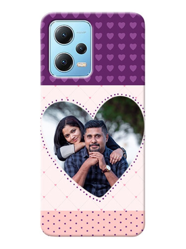 Custom Poco X5 5G Mobile Back Covers: Violet Love Dots Design