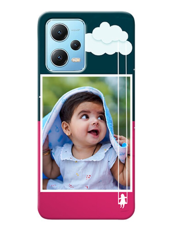Custom Poco X5 5G custom phone covers: Cute Girl with Cloud Design
