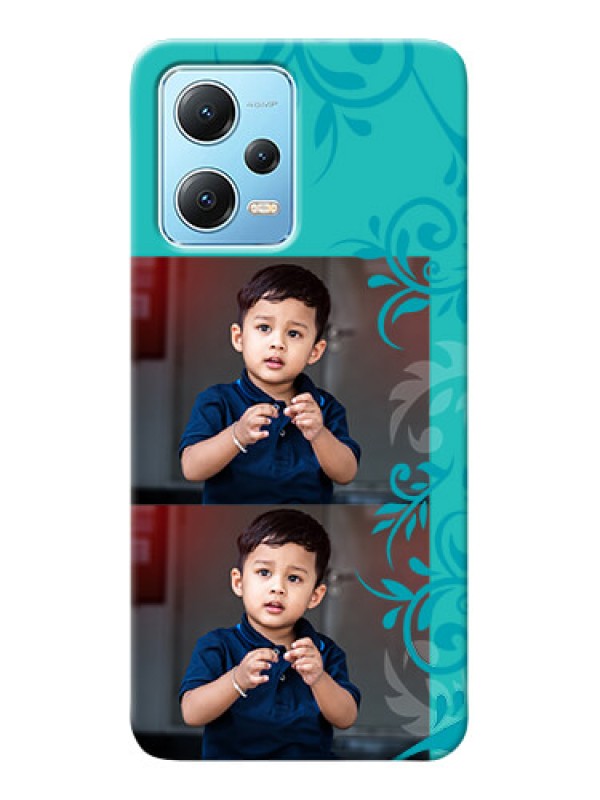 Custom Poco X5 5G Mobile Cases with Photo and Green Floral Design 