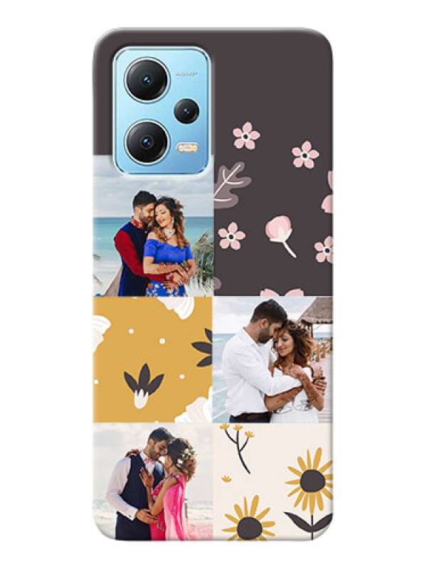 Custom Poco X5 5G phone cases online: 3 Images with Floral Design