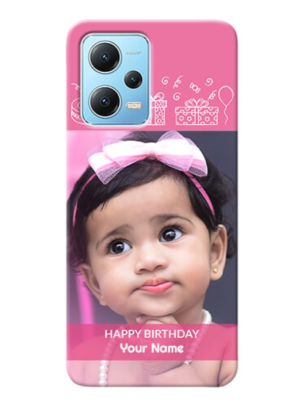 Custom Poco X5 5G Custom Mobile Cover with Birthday Line Art Design