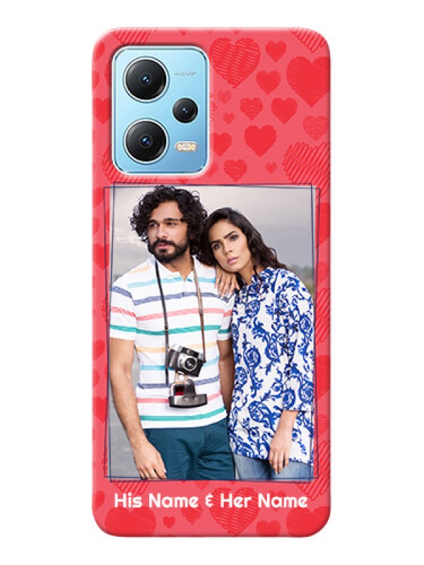 Custom Poco X5 5G Mobile Back Covers: with Red Heart Symbols Design