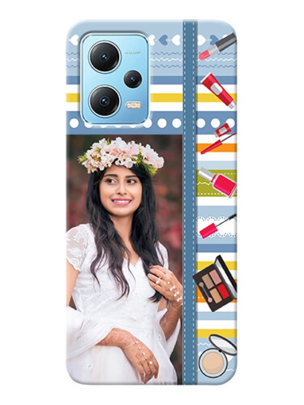 Custom Poco X5 5G Personalized Mobile Cases: Makeup Icons Design