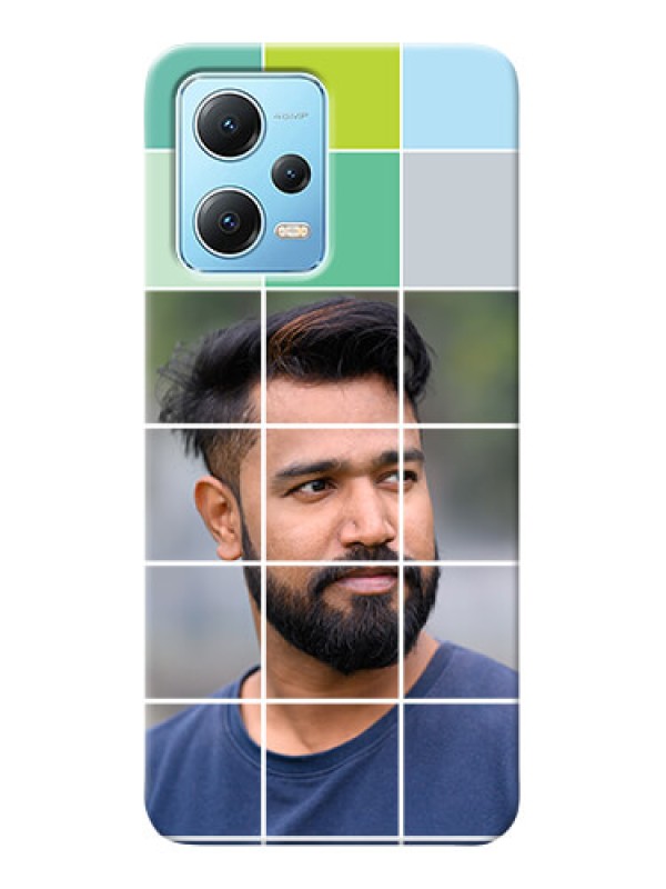 Custom Poco X5 5G personalised phone covers with white box pattern 