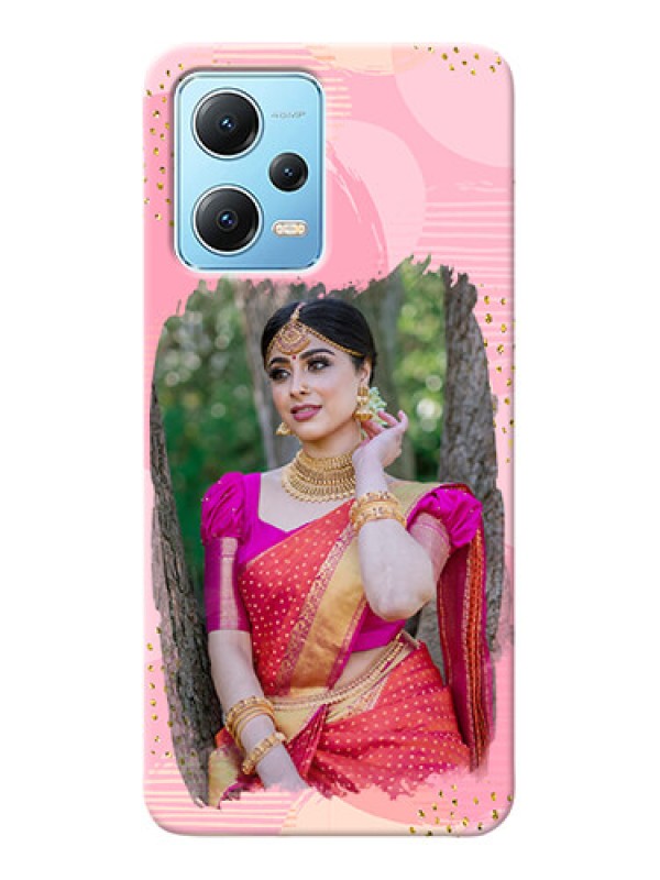 Custom Poco X5 5G Phone Covers for Girls: Gold Glitter Splash Design