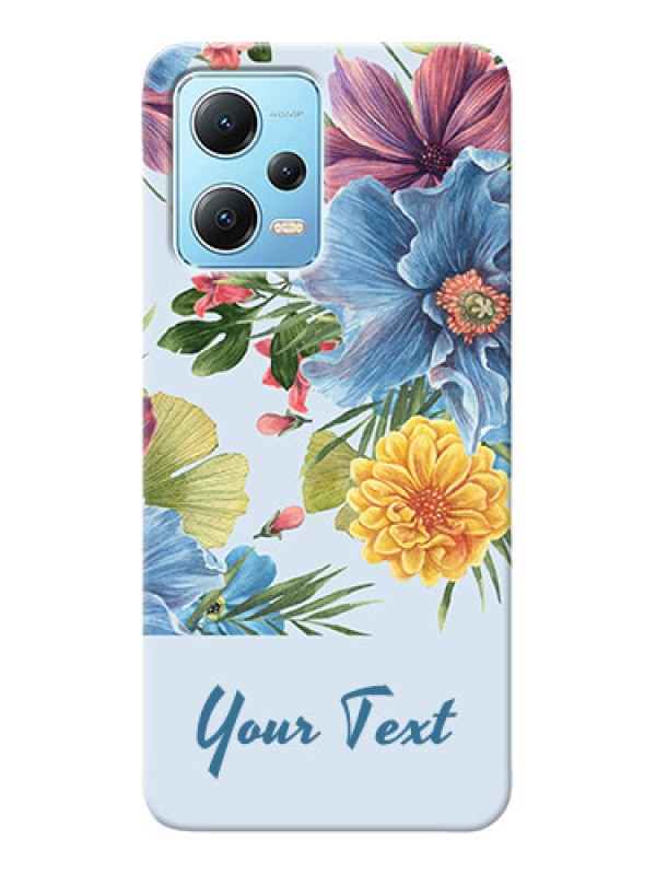 Custom Poco X5 5G Custom Phone Cases: Stunning Watercolored Flowers Painting Design