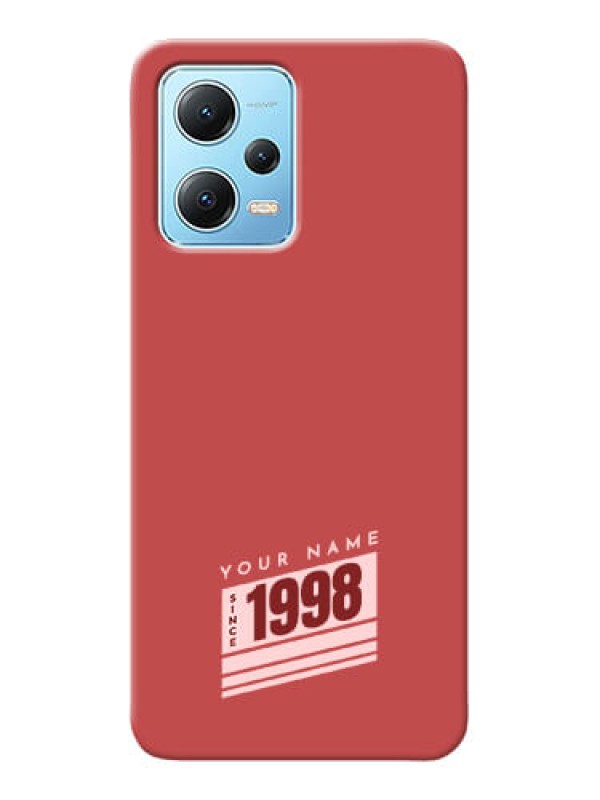 Custom Poco X5 5G Phone Back Covers: Red custom year of birth Design