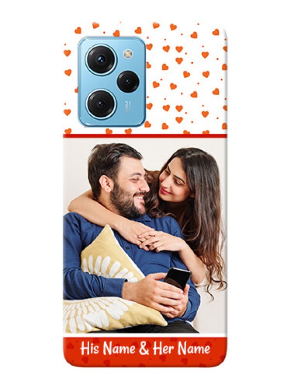 Custom Poco X5 Pro 5G Phone Back Covers: Orange Love Symbol Design